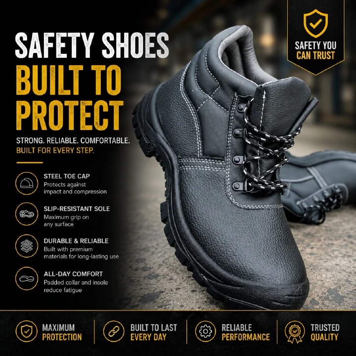 FLASH DEALS!!Leather Soldier Heavy Duty Industrial Safety Shoes – Steel Toe Work Boots, Slip-Resistant Protective Footwear, Durable Construction Safety Boots for Men & Women, Comfortable All-Day Work.