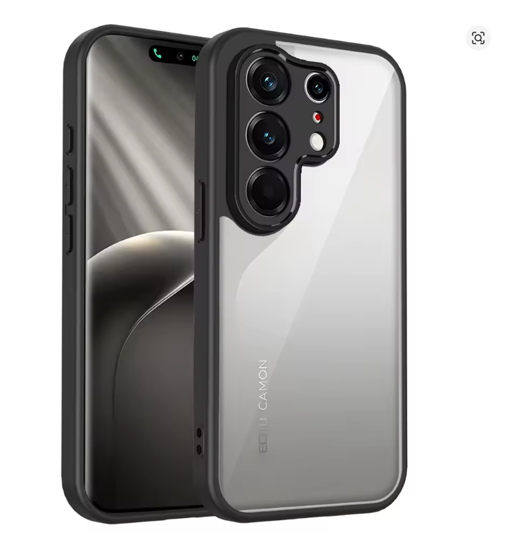Tecno Camon 50/ Camon 50 Pro Cover Luxury Shockproof Heavy Protection Transparent Phone Case with Black Edges Clear and Colorless Heavy Protection Soft Bumper Cover