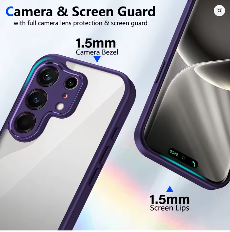 Tecno Camon 50/ Camon 50 Pro Cover Luxury Shockproof Heavy Protection Transparent Phone Case with Black Edges Clear and Colorless Heavy Protection Soft Bumper Cover