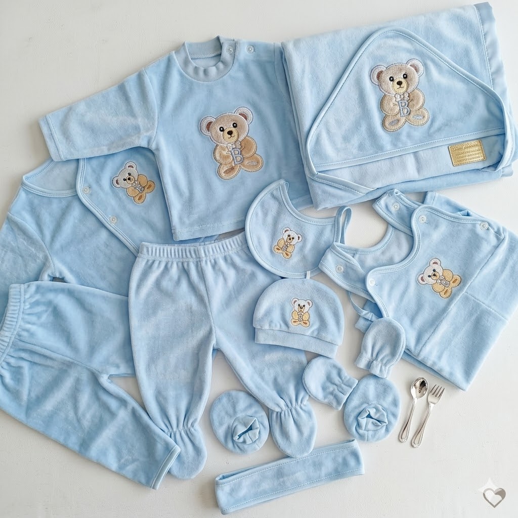 Premium 11-Piece Fleece Newborn Receiving Set – Complete Baby Clothing & Hospital Essentials Kit