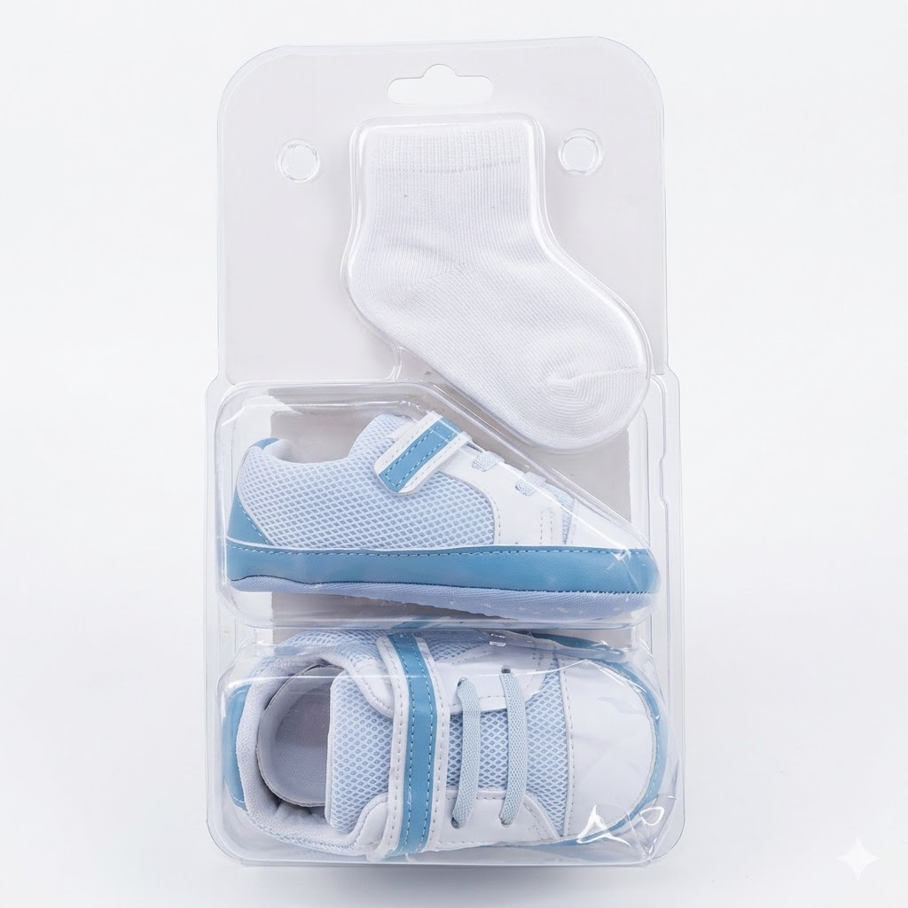 Pre-Walker Shoes & 1 pair of Socks – Non-Slip Flexible Soles for First Steps infants and toddlers