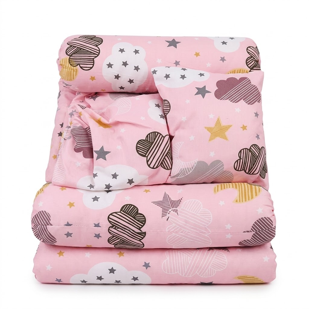 Baby Cot Bumper Safety Shield Padded Anti-Bump Barrier with 2 Bolsters and Head Support
