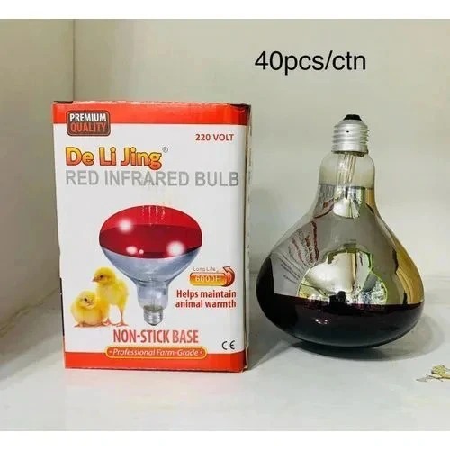Chicken Bulb Heat Lamp – Poultry Brooder Bulb for Chicks, Ducklings & Quails. Aa reliable heat source designed to keep chicks and young poultry warm during brooding.