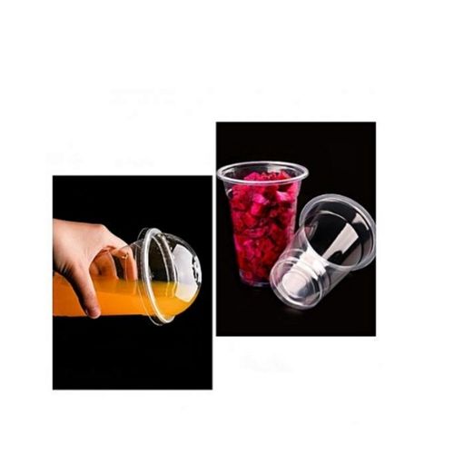AMAZING OFFERS!! 100Pcs Disposable Plastic Cups with Dome Lids & Straws:| 250ml | Suitable for Juices, Iced Coffee, Smoothies, Milkshakes and Frozen Cocktails | Recyclable