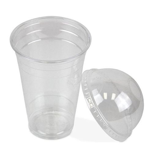 AMAZING OFFERS!! 100Pcs Disposable Plastic Cups with Dome Lids & Straws:| 250ml | Suitable for Juices, Iced Coffee, Smoothies, Milkshakes and Frozen Cocktails | Recyclable
