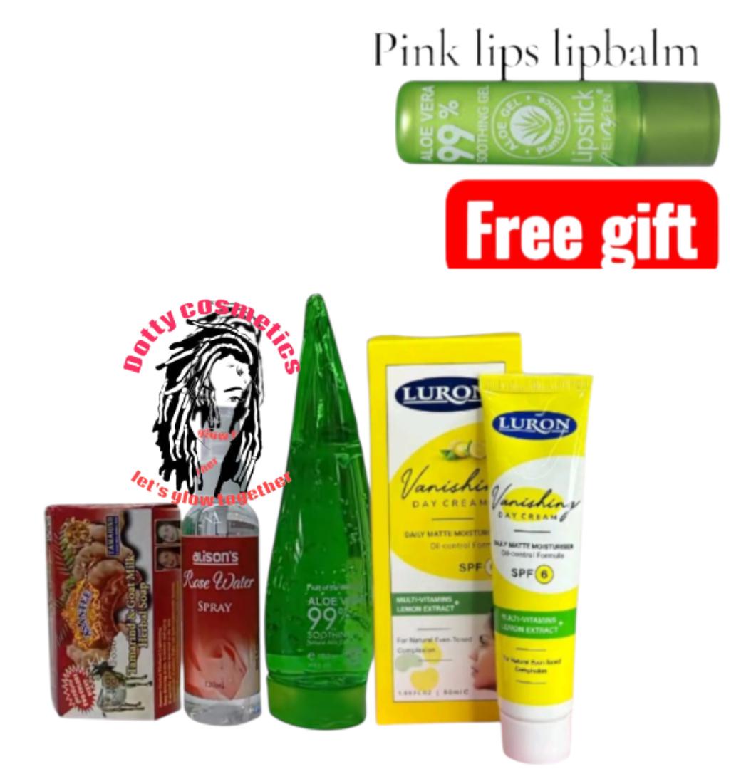 ACNE SKIN CARE TREATMENT- ASANTEE GOAT AND TAMARIND SOAP+ ROSE WATER +ALOE VERA GEL 160ML+LURON VANISHING DAY CREAM