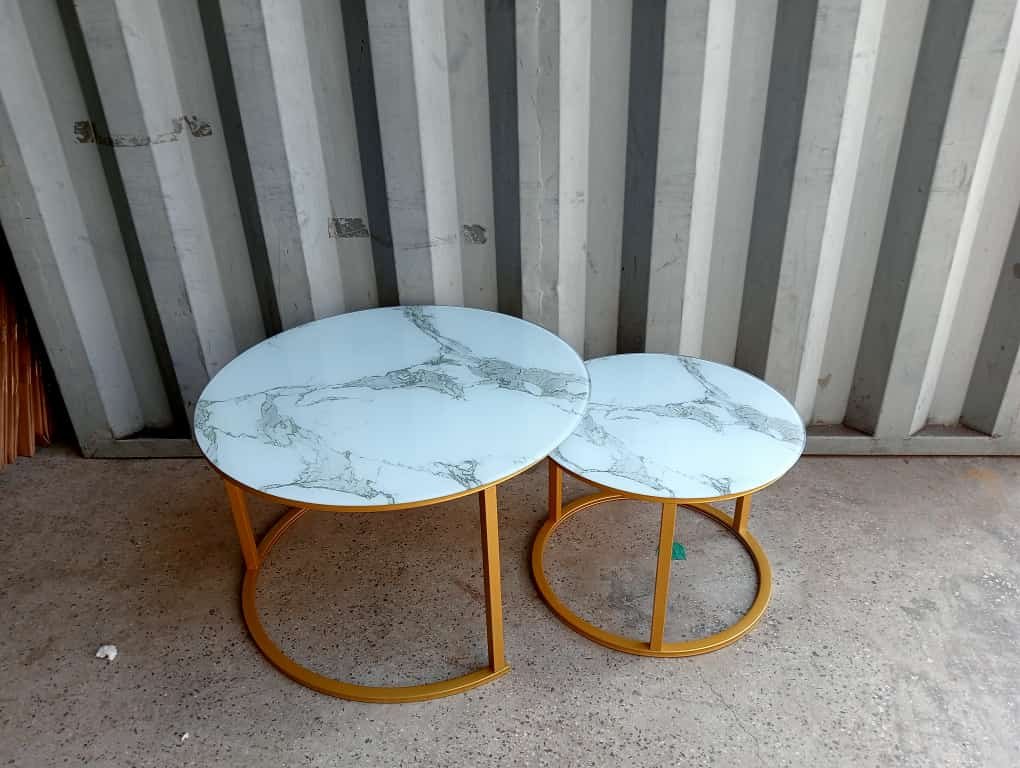 Glass Marbl Nesting Table