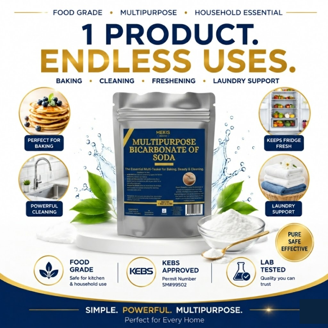 Mekis Pantry Multipurpose Bicarbonate of Soda (Food Grade) - ,A trusted household essential for baking, cleaning, deodorizing, and more.