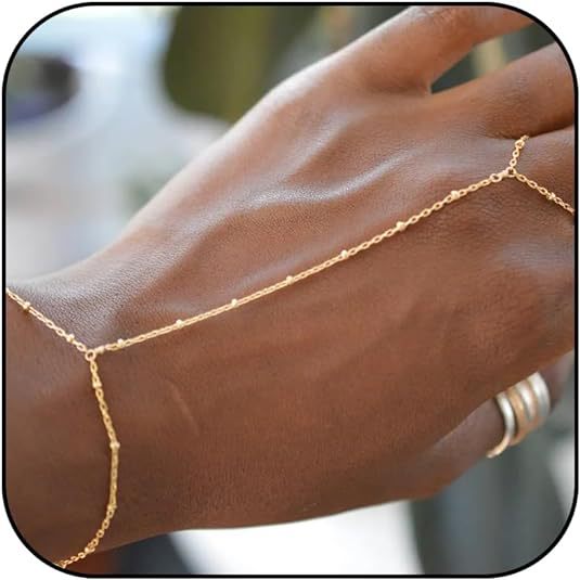 European and American cross-border Amazon five-pointed star butterfly sequin chain ring connected bracelet hand jewelry Yiwu manufacturer