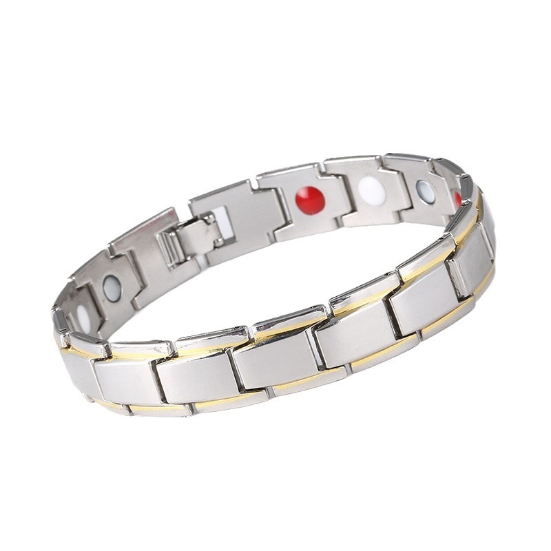 5 *PCS Cross-border Hot Selling Alloy Men's Detachable Adjustable Black Gold Magnetic Bracelet Hand Jewelry European and American Couple Bracelet for Men