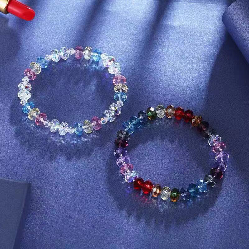 Cross-border Europe and America wish Amazon handmade glass student crystal colorful bead bracelet hand string women