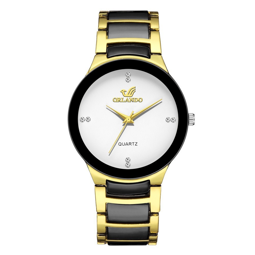 Foreign trade simple strip nail scale men's watch fashion trend business elegance British style steel strip quartz watch men