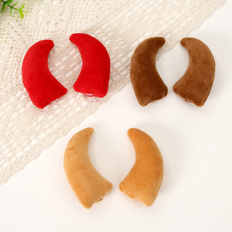 Halloween Little Devil Horns 3D Fabric Patch Accessories Hairband Headband Keychain Decoration Pendant Wholesale