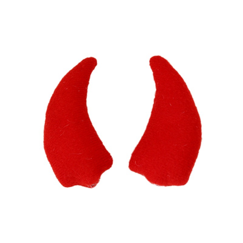 Halloween Little Devil Horns 3D Fabric Patch Accessories Hairband Headband Keychain Decoration Pendant Wholesale