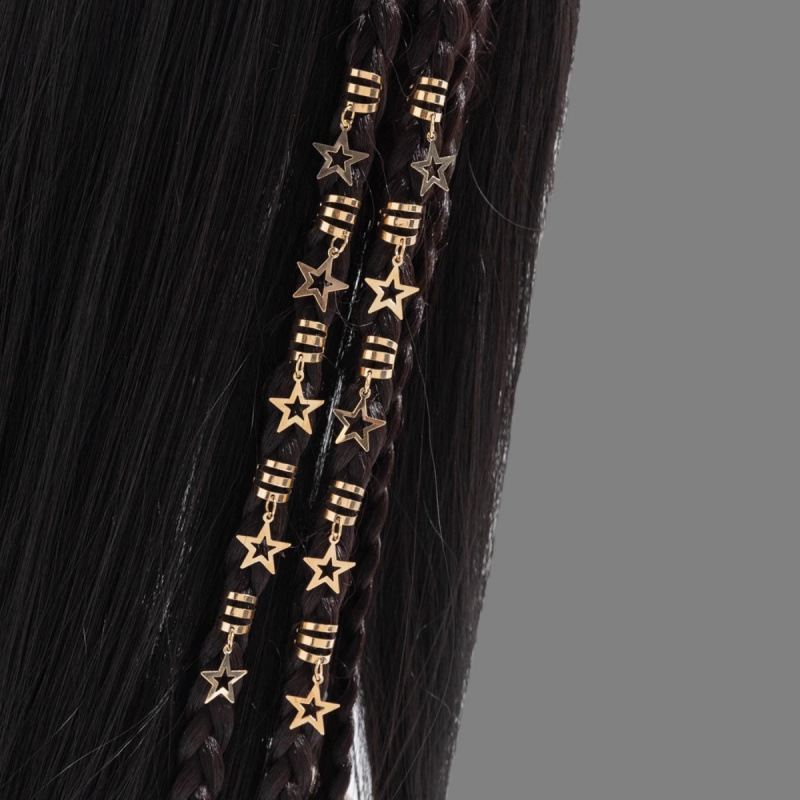 Music festival dreadlock rings, hot girl headwear, European and American personality headwear, fake dreadlock decorations, hair buckles, hair rings, street dance headwear.