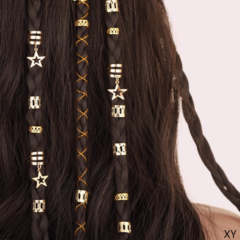 Music festival dreadlock rings, hot girl headwear, European and American personality headwear, fake dreadlock decorations, hair buckles, hair rings, street dance headwear.