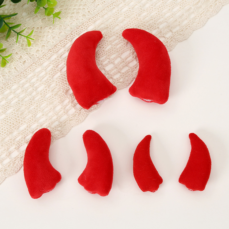 Halloween Little Devil Horns 3D Fabric Patch Accessories Hairband Headband Keychain Decoration Pendant Wholesale