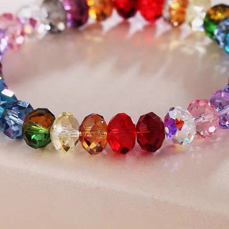 Cross-border Europe and America wish Amazon handmade glass student crystal colorful bead bracelet hand string women