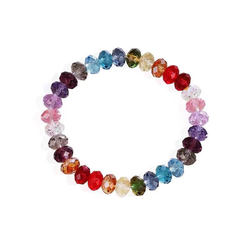 Cross-border Europe and America wish Amazon handmade glass student crystal colorful bead bracelet hand string women