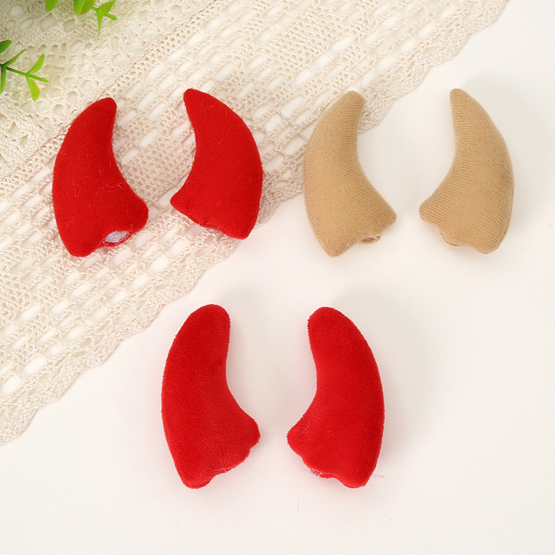 Halloween Little Devil Horns 3D Fabric Patch Accessories Hairband Headband Keychain Decoration Pendant Wholesale