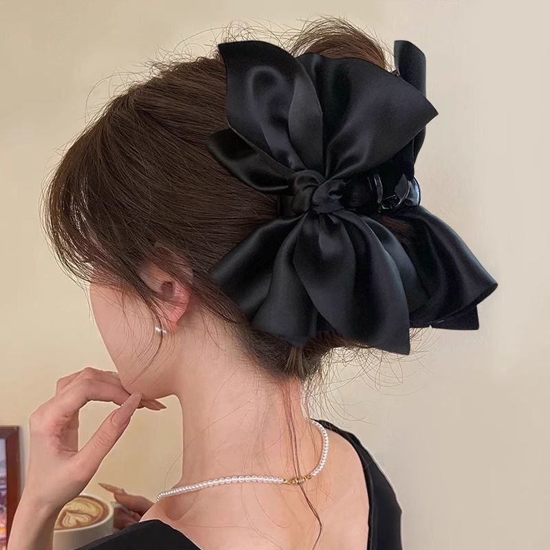 Korean-style large claw clip for women, premium shark clip, 2026 new butterfly bow hair clip, back-of-head hair accessory, head ornament.