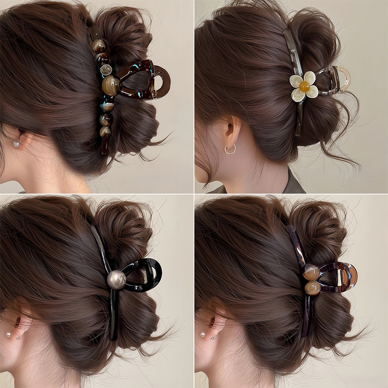 Korean-style large claw clip for women, premium shark clip, 2026 new butterfly bow hair clip, back-of-head hair accessory, head ornament.