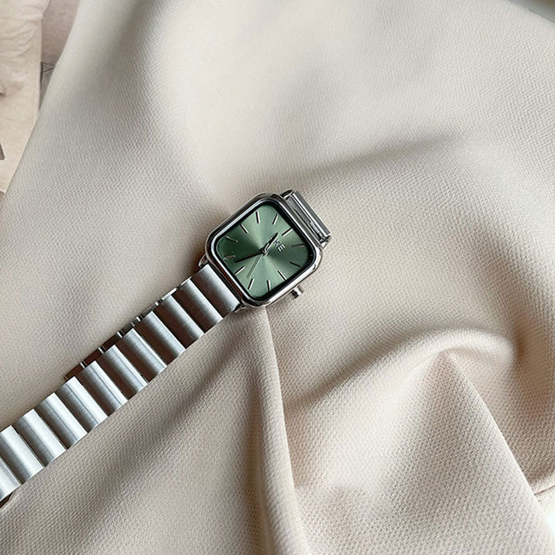 Coldness style French niche watch female ins style student minimalist temperament Korean version forest retro square small dial