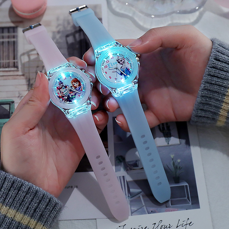 Silicone luminous cartoon children's watch, elementary school watch, girl's gift, cute style brand, Switzerland only looks at time