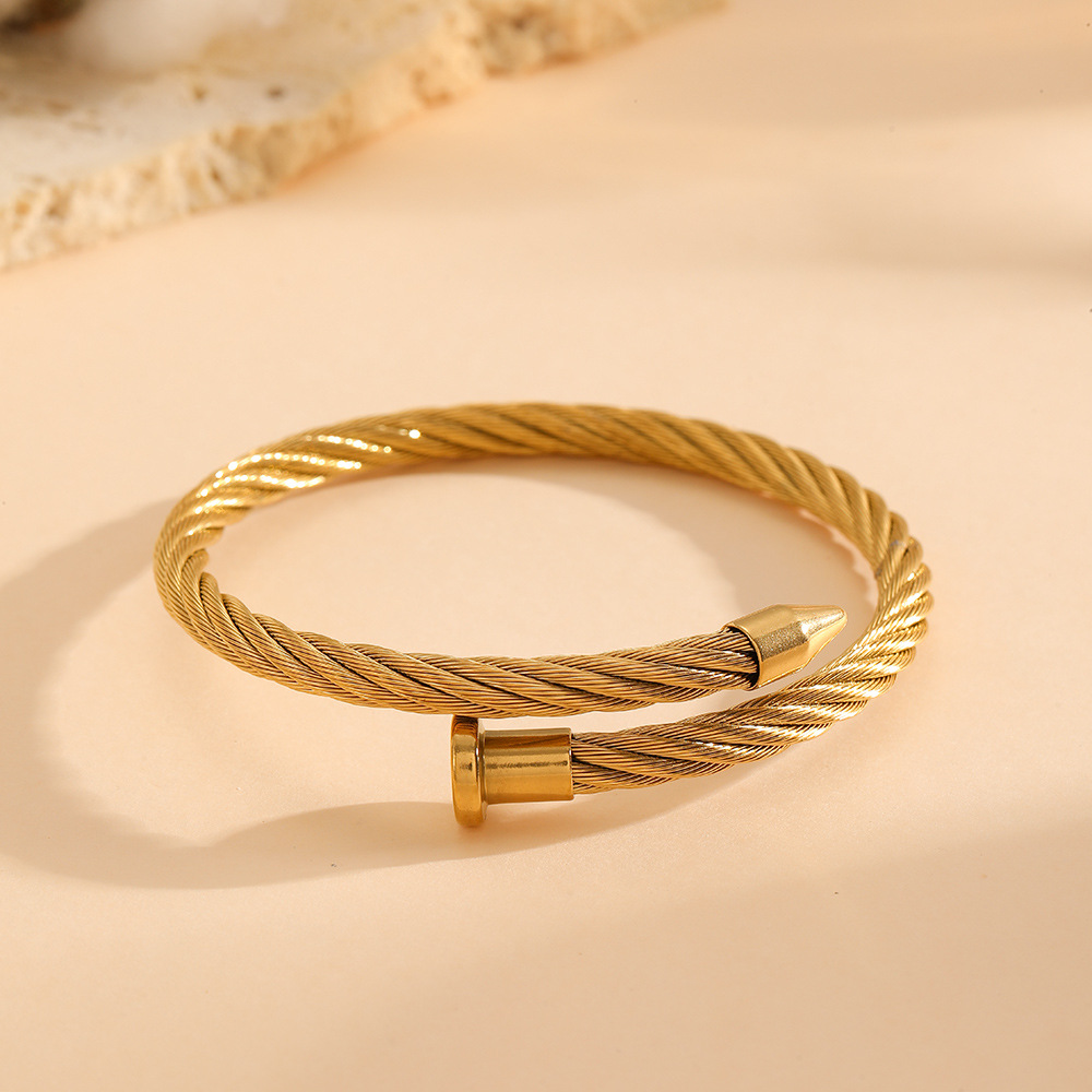 2 * PCS cross-border stainless steel jewelry Europe and the United States love heart diamond Fried Dough Twists high sense versatile eye style bracelet women