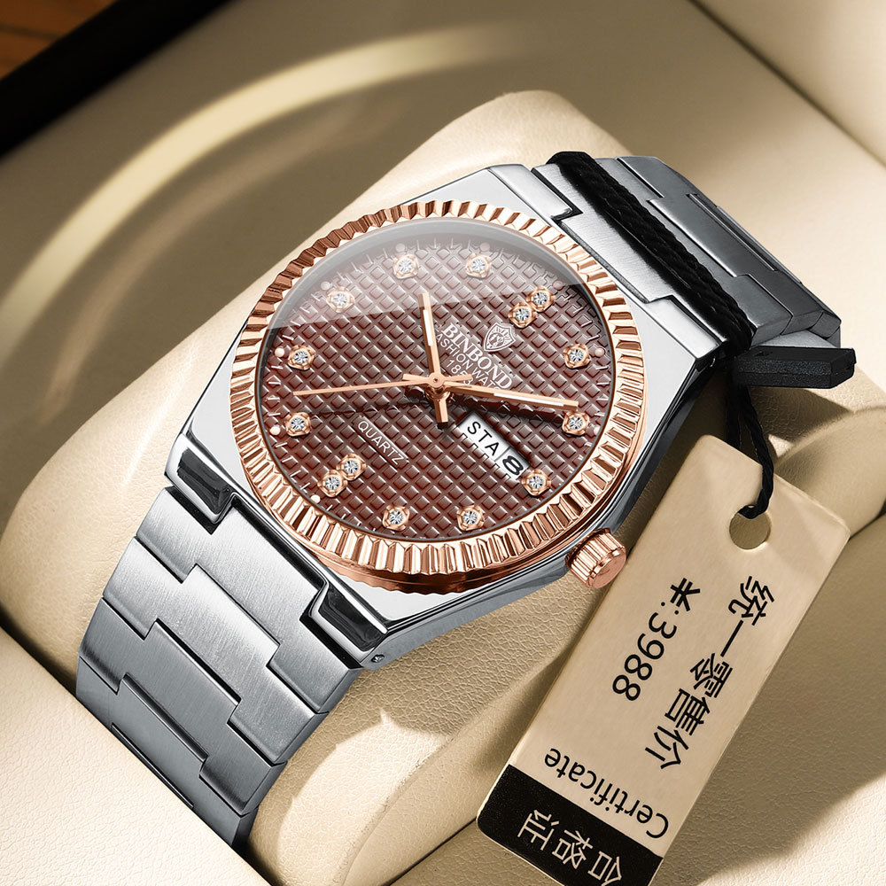 2 * PCS BINBOND ultra-thin new watch men's super player series night light fashion trend waterproof men's watch