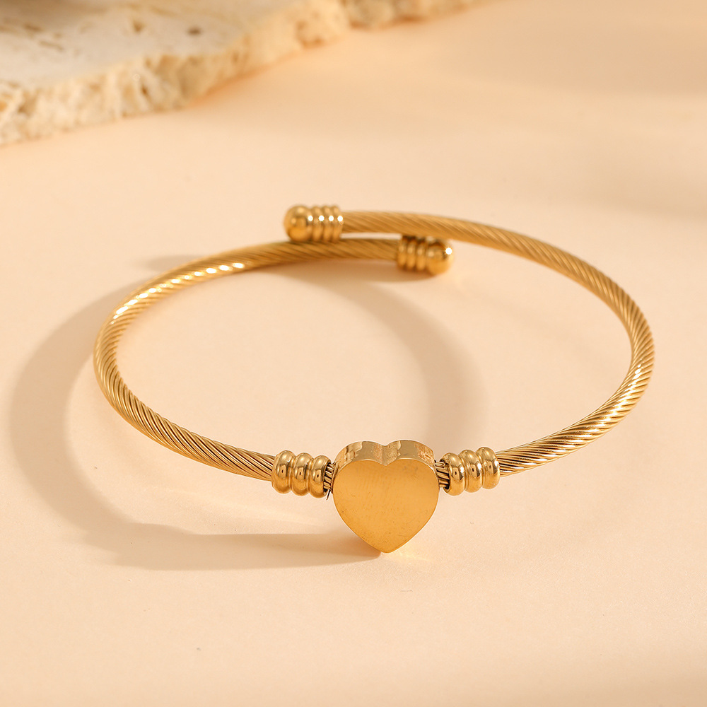 2 * PCS cross-border stainless steel jewelry Europe and the United States love heart diamond Fried Dough Twists high sense versatile eye style bracelet women