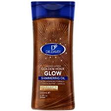 Dr. Davey Golden Hour Glow Shimmering Body Oil 200ml – Ultra Hydrating Moisturizing Oil with Cocoa Butter & Vanilla for Radiant Smooth Skin