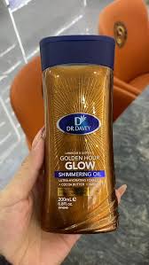 Dr. Davey Golden Hour Glow Shimmering Body Oil 200ml – Ultra Hydrating Moisturizing Oil with Cocoa Butter & Vanilla for Radiant Smooth Skin
