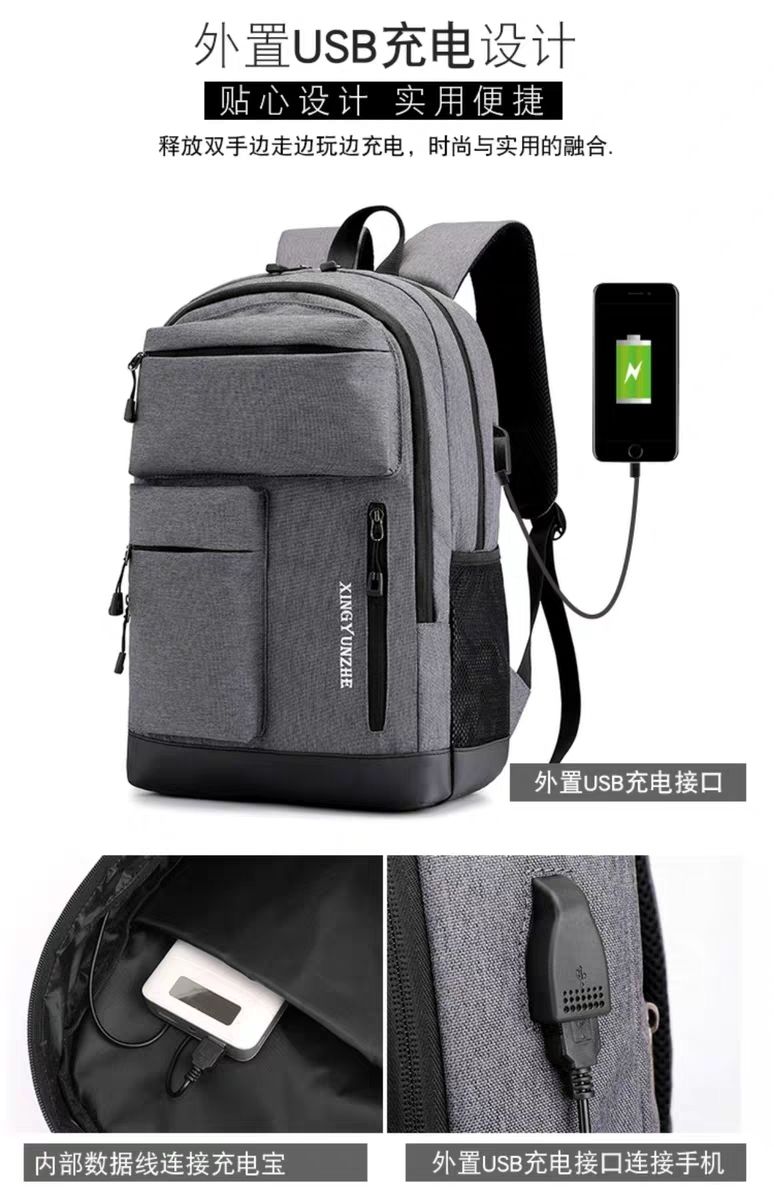 Men's USB Charging Laptop Backpack School Bag Rucksack Multifunctional Waterproof Backbag Travel Daypack Male Backpacks