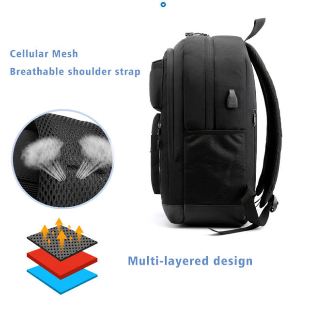 Men's USB Charging Laptop Backpack School Bag Rucksack Multifunctional Waterproof Backbag Travel Daypack Male Backpacks