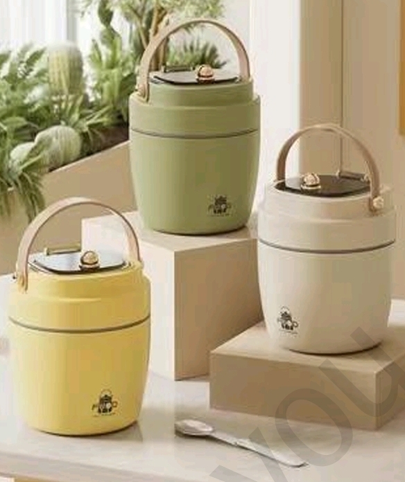 1.3L Stainless Steel Food Flask with Separate Compartment & Cutlery – 12+ Hours Heat Retention Lunch Thermos