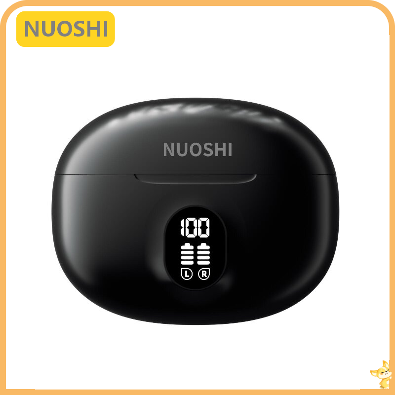 NUOSHI NS4 Heavy bass Sports Earpods Noise Cancelling Wireless Earphone with Mic Stereo Earbuds With LED Digital Single ear 4.3g Touch Control For all Smart Phone Type-C 5.3 Bluetooth