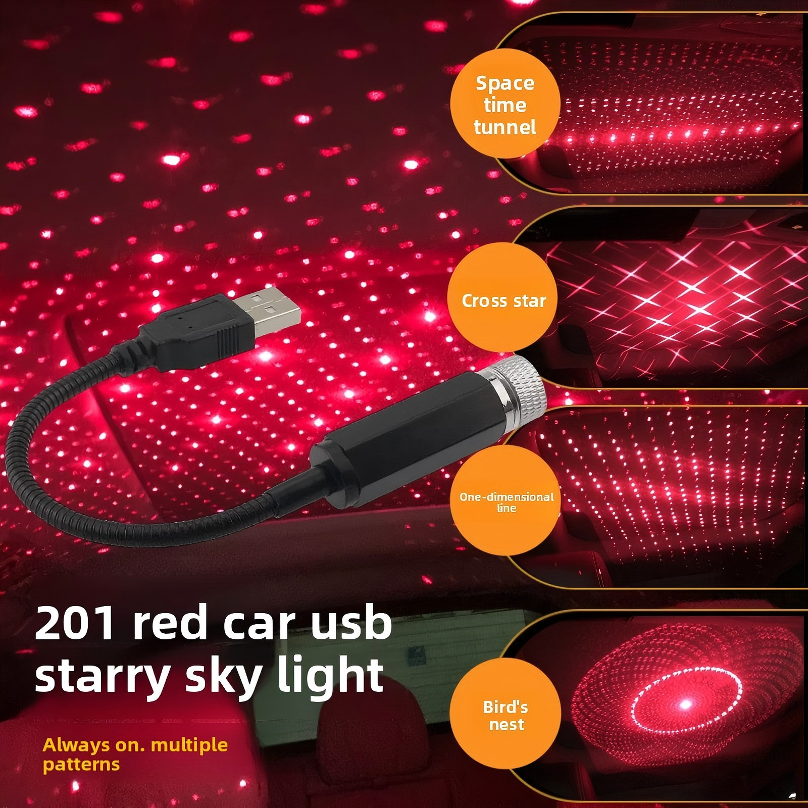 NUOSHI USB Led Lighting Romantic Home Decor Galaxy Lights Starry sky  Car Roof Star Led Light Interior Starry Laser Atmosphere Ambient Projector Auto Decoration Night