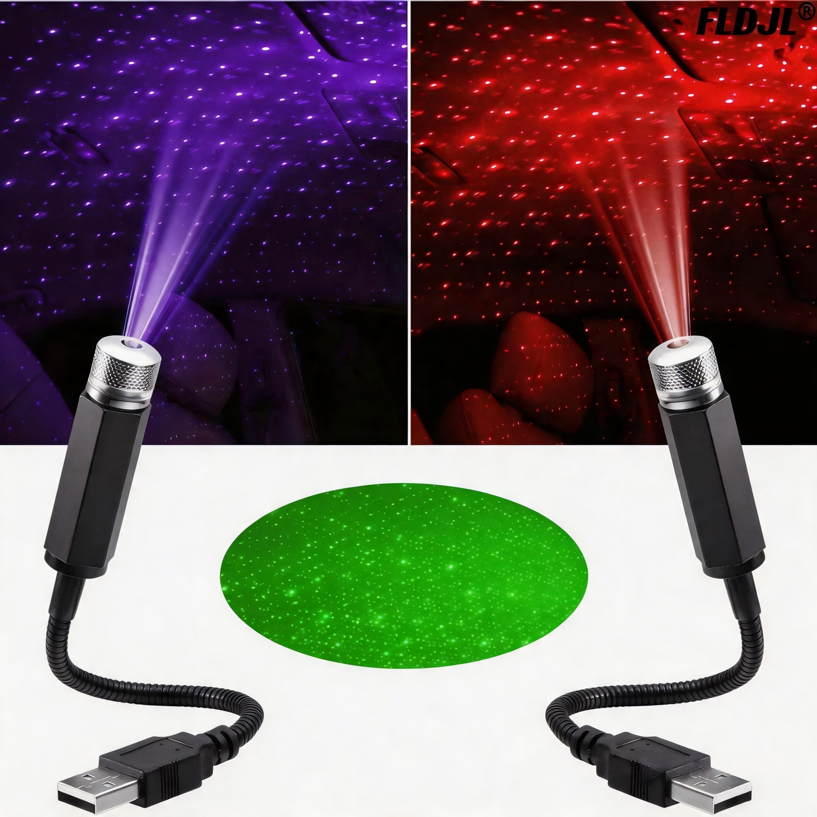 NUOSHI USB Led Lighting Romantic Home Decor Galaxy Lights Starry sky  Car Roof Star Led Light Interior Starry Laser Atmosphere Ambient Projector Auto Decoration Night