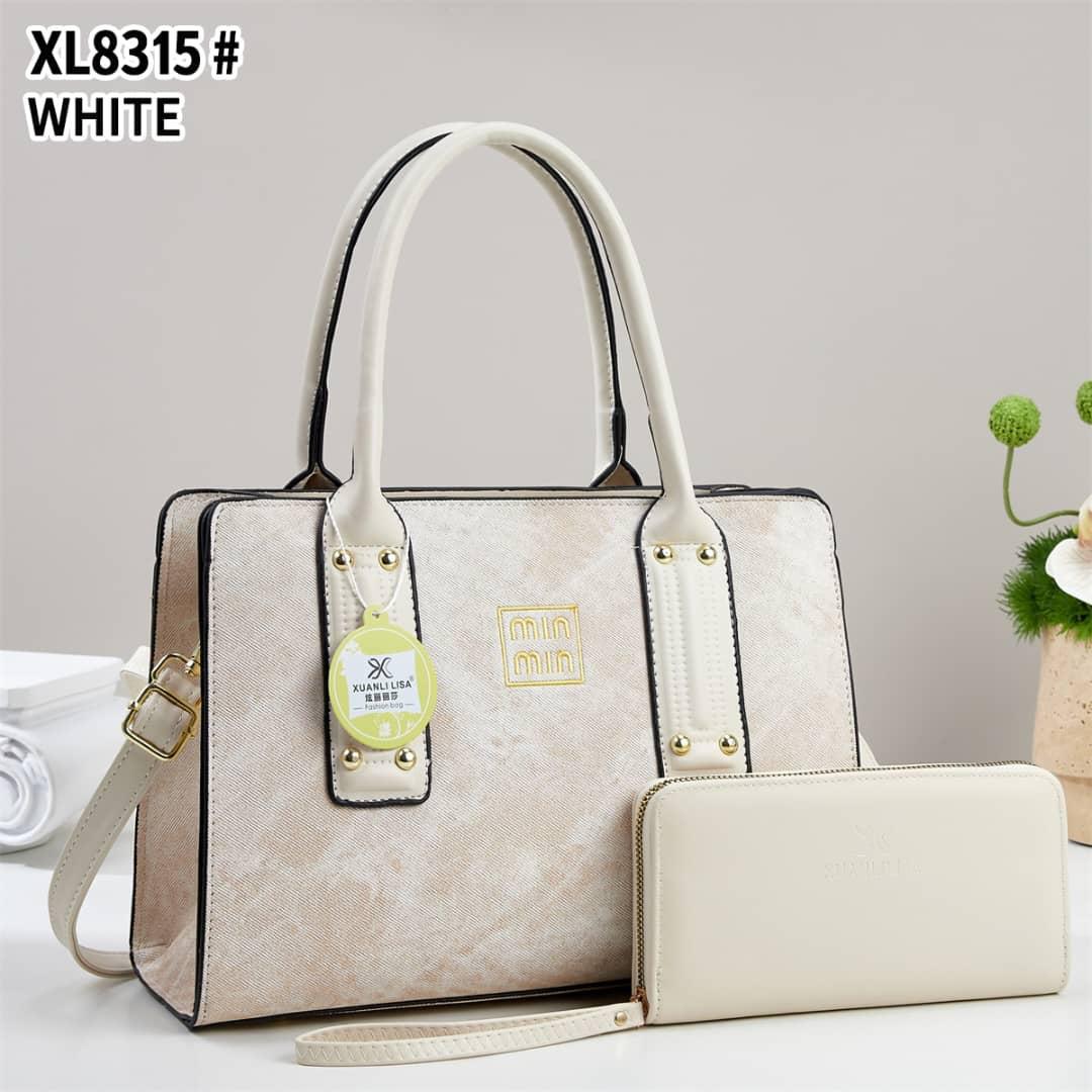 Women 2 in 1 PU Leather Handbag Set Stylish Shoulder Bag with Matching Pouch Spacious Durable Elegant Ladies Tote Crossbody Fashion Bag for Daily Use