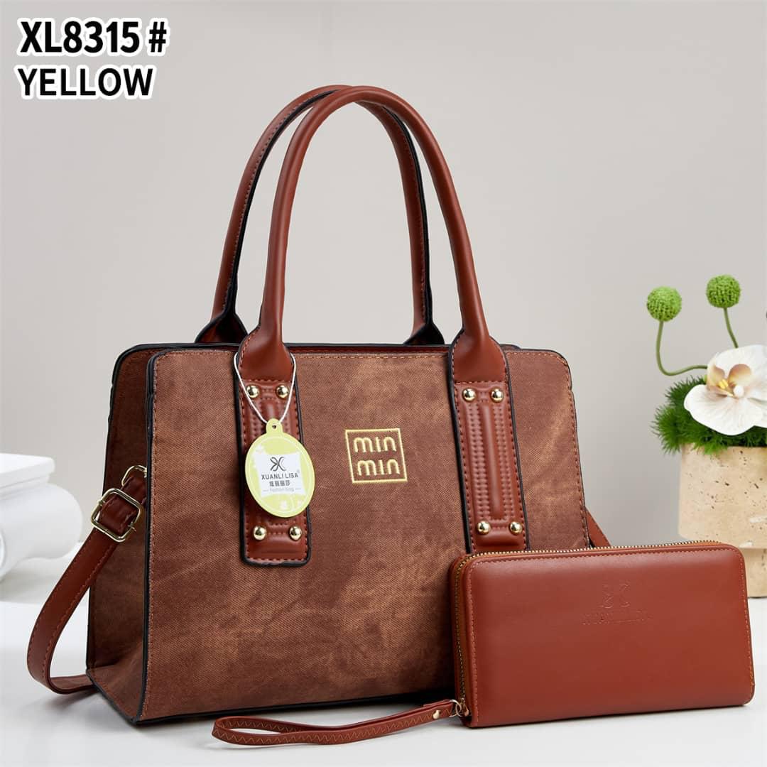 Women 2 in 1 PU Leather Handbag Set Stylish Shoulder Bag with Matching Pouch Spacious Durable Elegant Ladies Tote Crossbody Fashion Bag for Daily Use