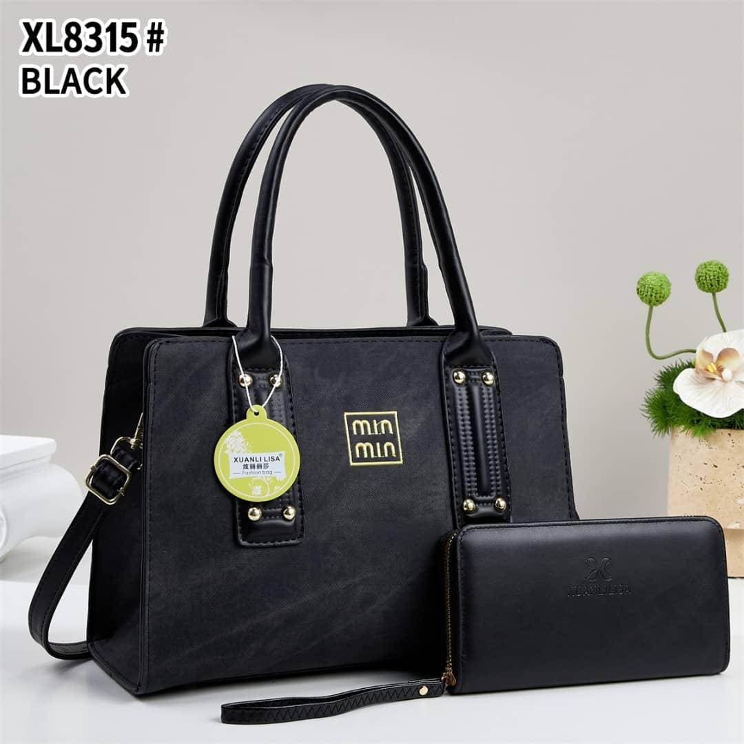 Women 2 in 1 PU Leather Handbag Set Stylish Shoulder Bag with Matching Pouch Spacious Durable Elegant Ladies Tote Crossbody Fashion Bag for Daily Use