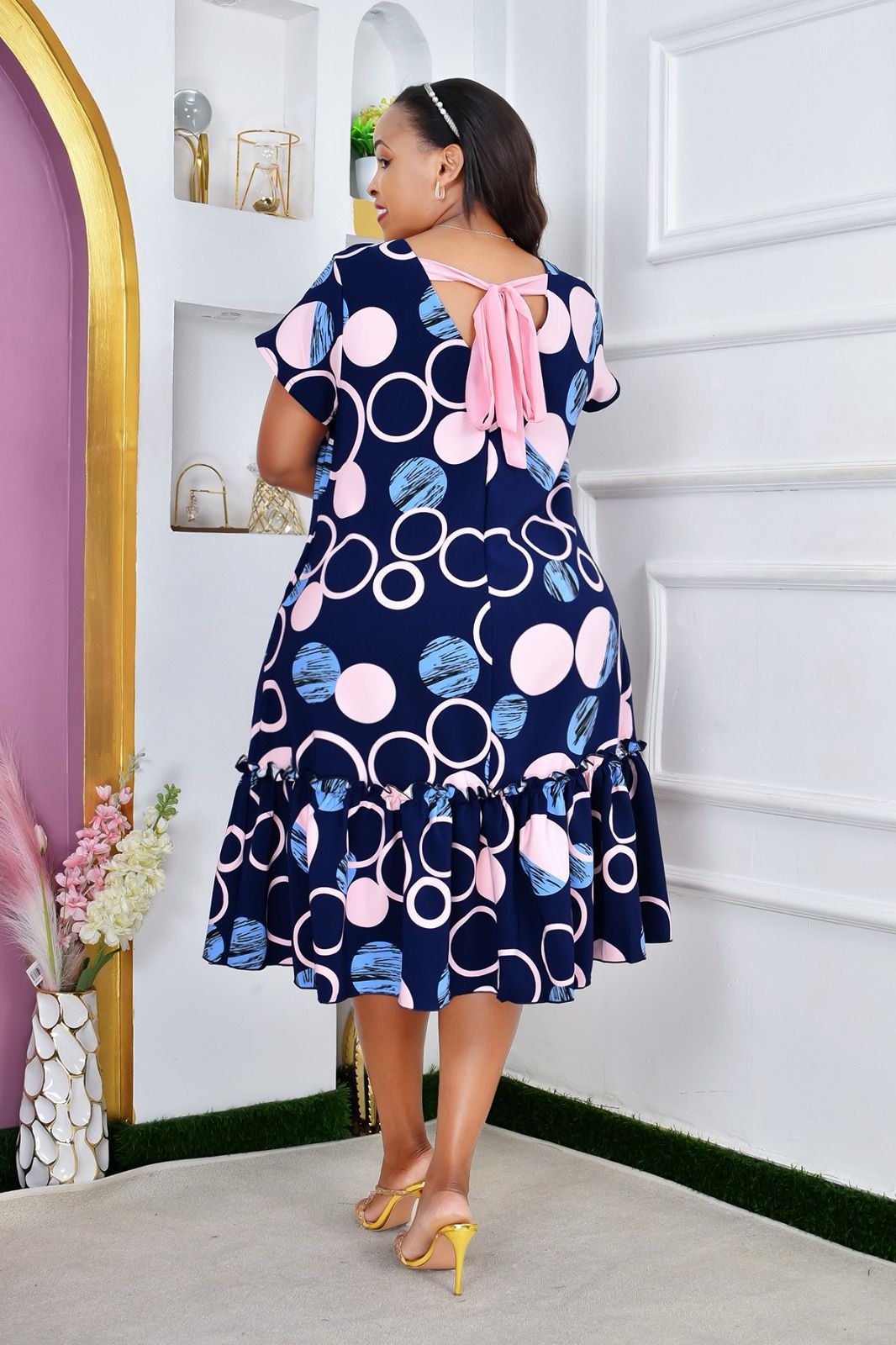 Women Shift Dress Elegant Casual Loose Fit Outfit Comfortable Stylish Midi Dress Soft Breathable Fabric Office Church Everyday Wear Sizes 46 to 54