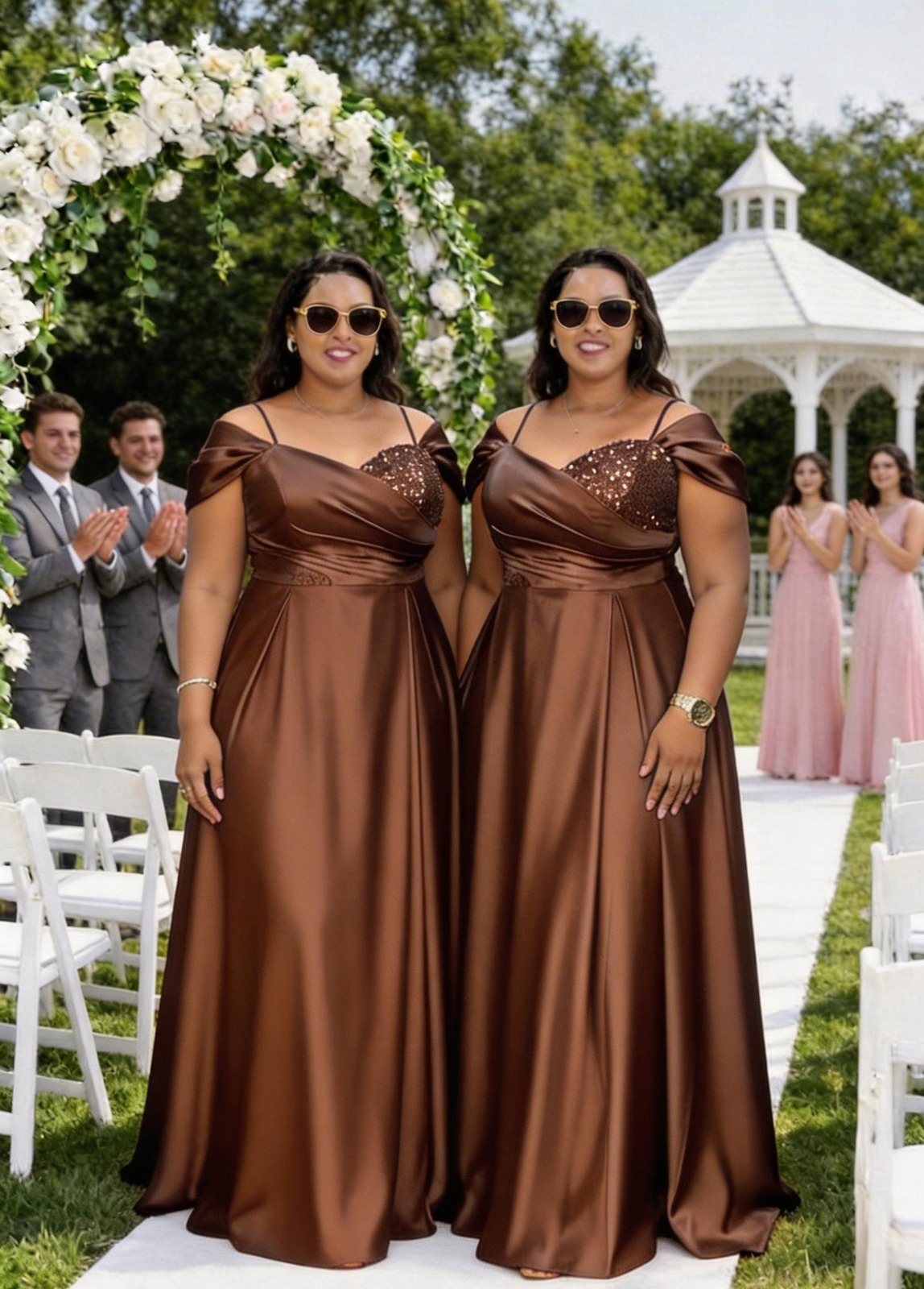 Women Satin Long Dress Elegant Maxi Gown Soft Smooth Fabric Comfortable Stylish Formal Occasion Wear Flowy Design Classy Outfit Sizes 44 to 54