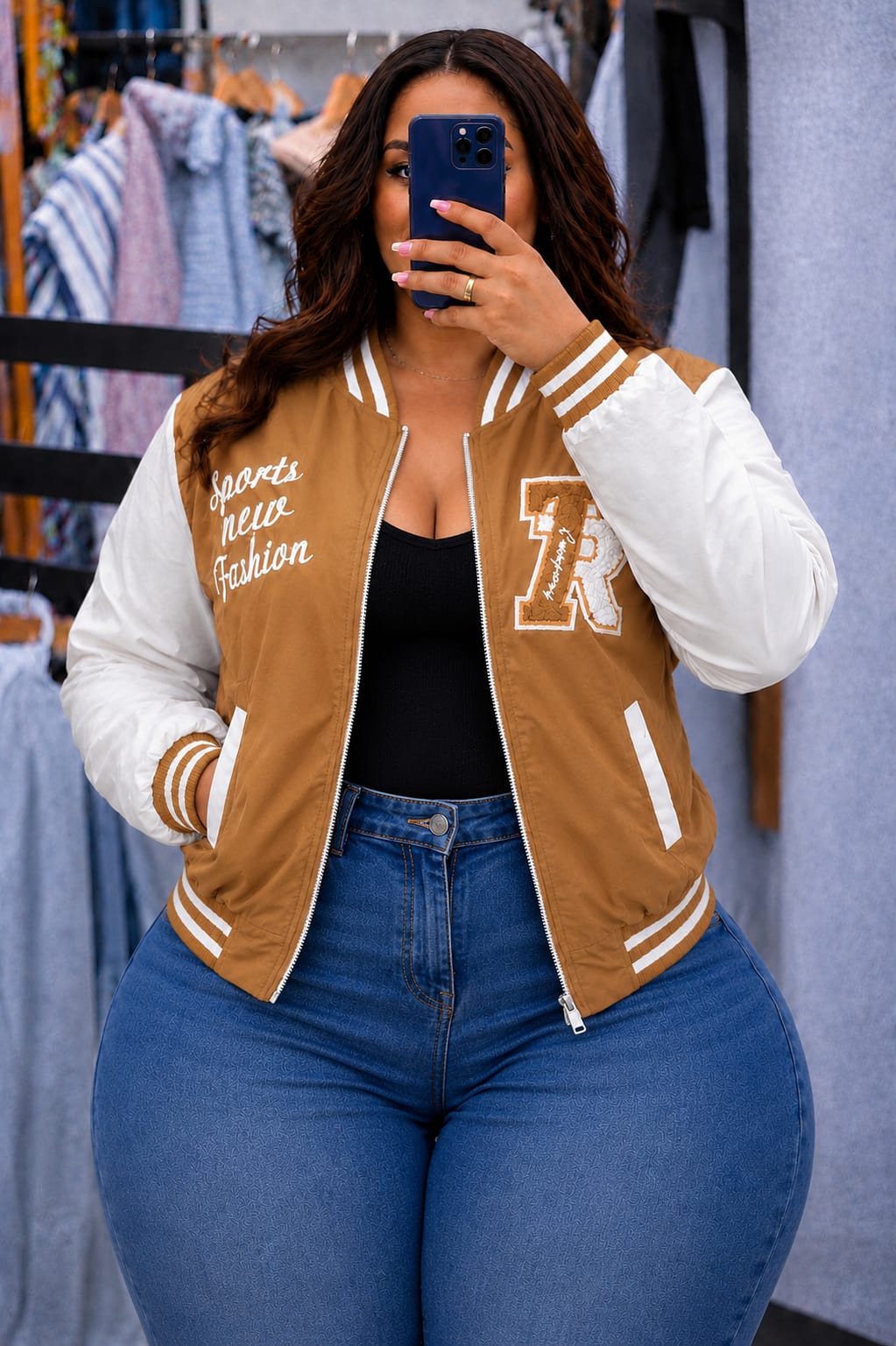 Women College Jacket with Fur Lining Warm Varsity Style Coat Comfortable Casual Wear Soft Inner Layer Stylish Winter Jacket Sizes 2XL to 4XL