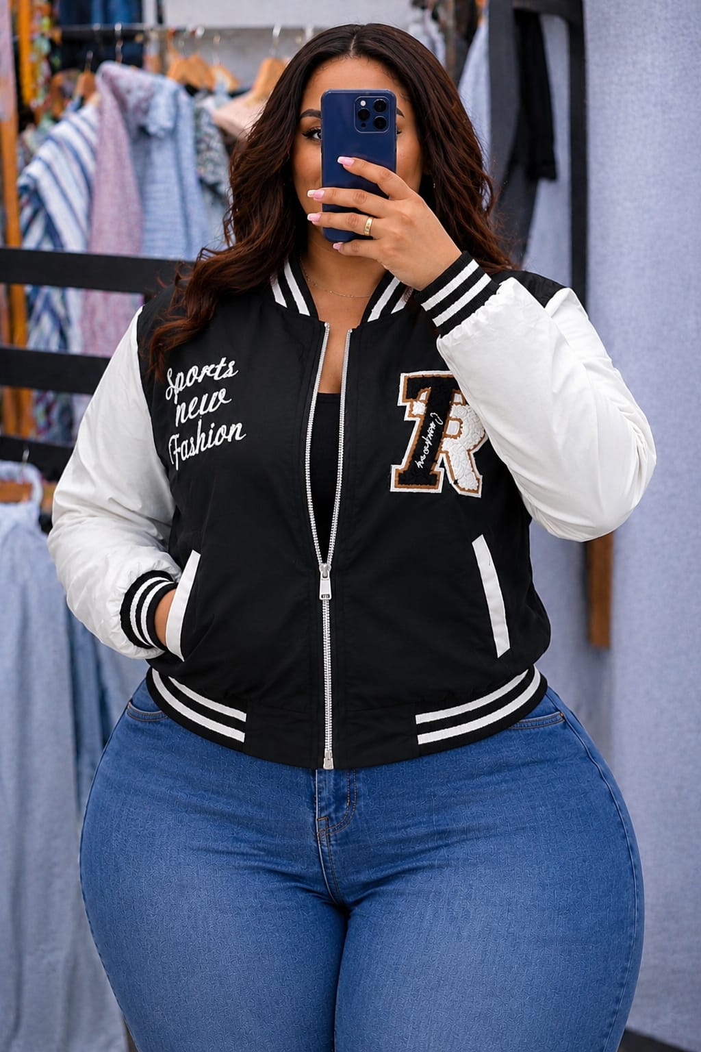 Women College Jacket with Fur Lining Warm Varsity Style Coat Comfortable Casual Wear Soft Inner Layer Stylish Winter Jacket Sizes 2XL to 4XL