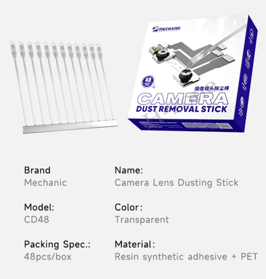 MECHANIC CD48 Portable Camera Lens Cleaner Synthetic Resin Stick Dust Fingerprint Removal for Phone Lens Screen Cleaning Too 48Pcs Camera Lens Cleaner For Synthetic Resin Gel Stick Type Camera Lens