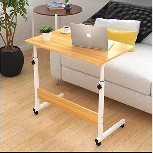 Brown Adjustable,portable  Laptop Stand -Table With Wheels\Portable And Adjustable Wooden Top Multipurpose Laptop Table
