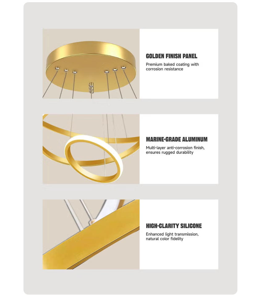 MODI New Arrival Three Color LED Chandelier, Modern Minimalist Starry Racket Shaped Ceiling Light, Luxury High Grade Hanging Lamp for Home Dining Room Living Room Bedroom
