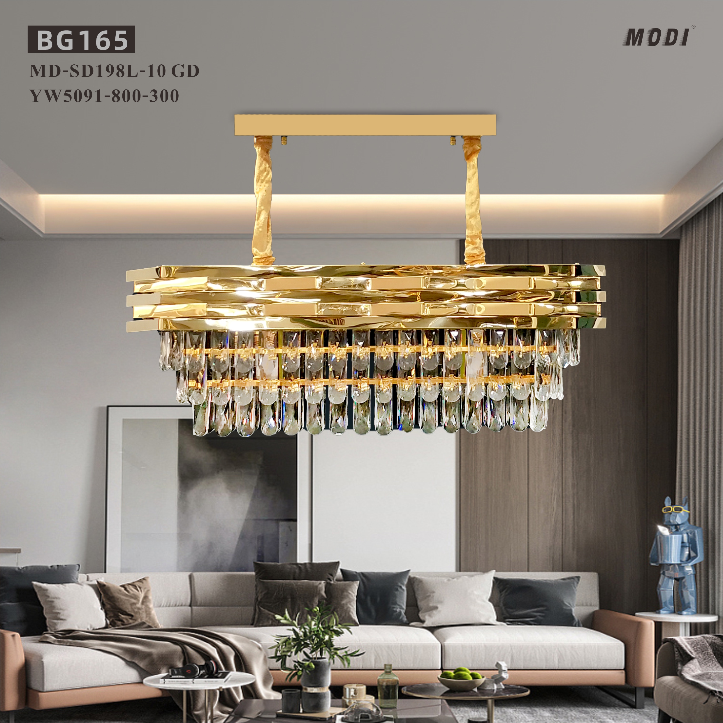 MODI Luxury Crystal Ceiling Light, Modern Ellipse Round LED Chandelier, Stainless Steel Hardware Creative Lighting Fixture for Bedroom Living Room Dining Room Villa Home Decor